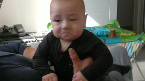 Baby Gets Emotional Over Dad's Specific Sound