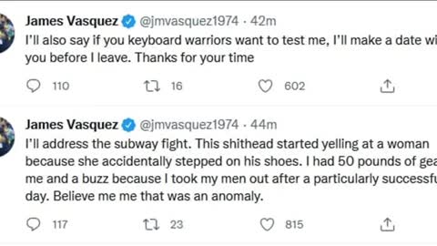 James Vasquez (TikTok star of 🇺🇦-🇷🇺 war and resident tough guy) gets into fight on US subway, loses