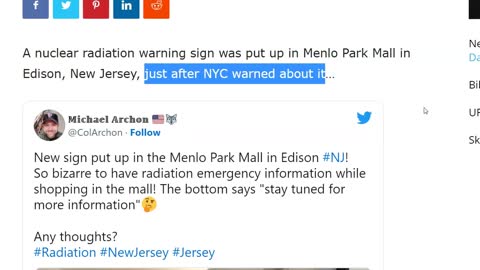 Nuclear Radiation Warning Sign Put Up In New Jersey Mall