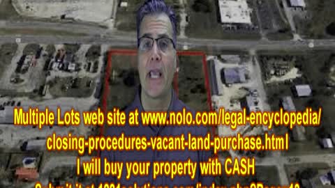 MULTIPLE LOTS wants to BUY YOUR Property