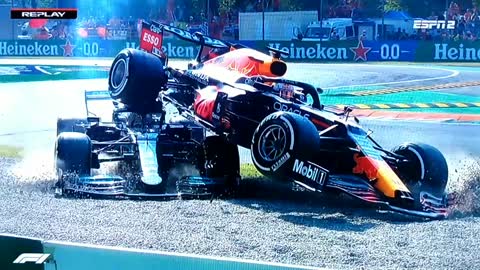 Formula 1 car gets airborne...watch in slow motion