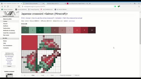 Nonograms - Salmon (Minecraft)