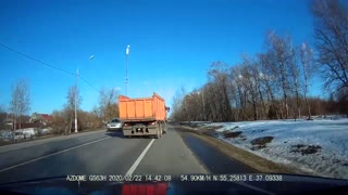 Lucky Cars Dodge a Large Wheel