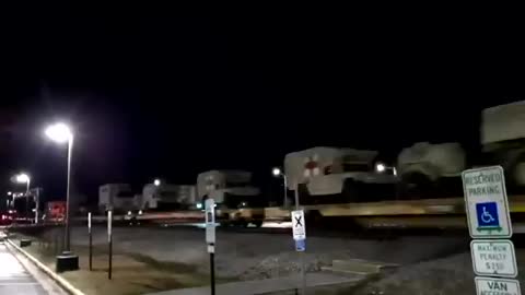 177 military vehicles passing through Acworth, Georgia last night.