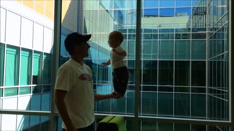 Baby displays impressive balancing skills