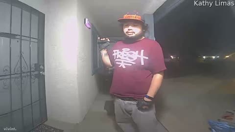 Stranger with Big Blade on Doorbell Camera