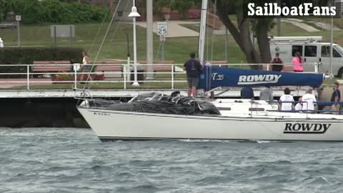 ROWDY Sailboat Light Cruise Under Bluewater Bridges In Sarnia