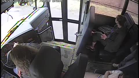 Bus Driver Stops Student From Stepping In Front Of Speeding Car