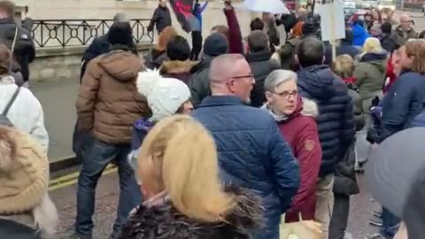 Belfast - Freedom Protesters outside BBC today