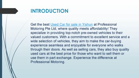 Get the best Used Car for sale in Yishun