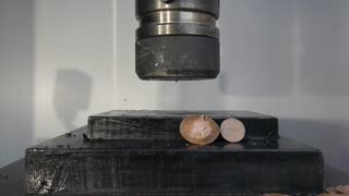 Crushing Coins with Hydraulic Press