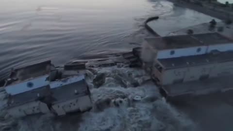 Video shows breach of dam at Ukraine’s Kakhovka hydroelectric power plant