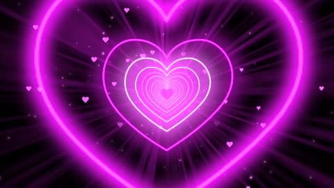 226. Heart Tunnel Background💖Pink Animation Video Neon Heart r Heart