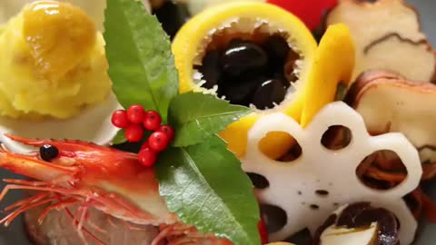 new year dishes japanese food お節料理盛り付け動画