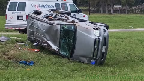 2 VEHICLE ACCIDENT, 1 ROLLS, NO INJURIES, BLANCHARD TEXAS, 11/13/23...