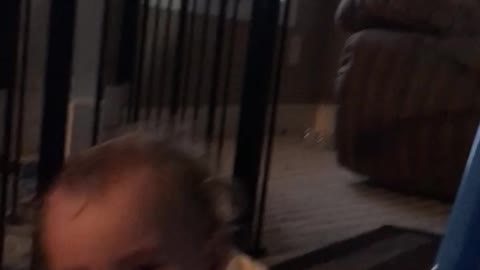 17 month old Baby fails at the slide