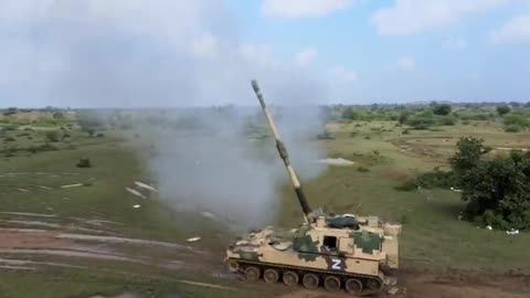 Indian Army 155mm K9 Self Propelled Howitzer In Action