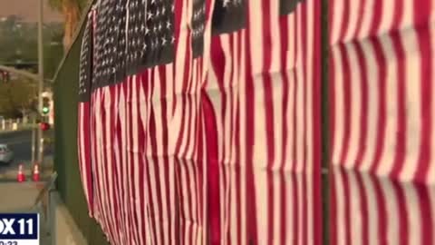 13 American Flags Displayed To Honor The Soldiers Killed In Kabul Are Vandalized In Riverside Cali