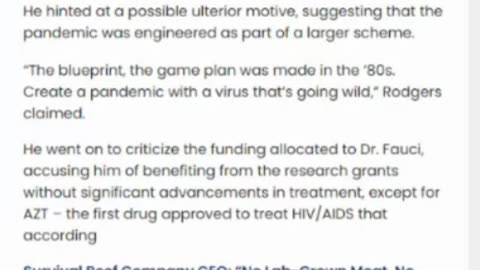 HIV/AIDS Was Totally Fauci's Fault - The Reaction To Aaron Rodgers Proves It