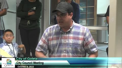 Justin at Goleta City Council 10/4/22 Calls out a Brown Act Violation