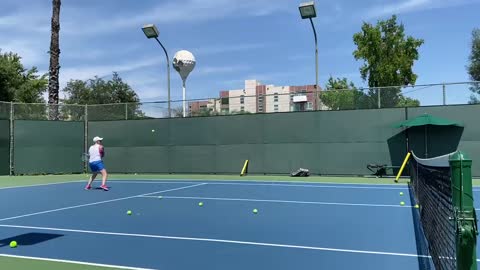 Basil Plays Tennis with “Mikey” Michaeline