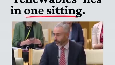 SENATOR MALCOLM ROBERTS: Destroys "Renewables" Lie in One Sitting