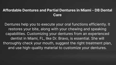 Affordable Dentures Miami FL | DB Dental Care