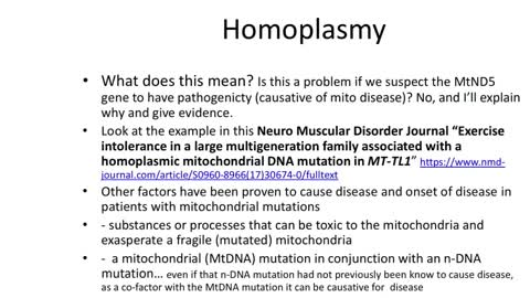 MtND5, Mito Disease and homoplasmic mutations