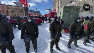 Law enforcement continues to surround freedom protestors in Ottawa