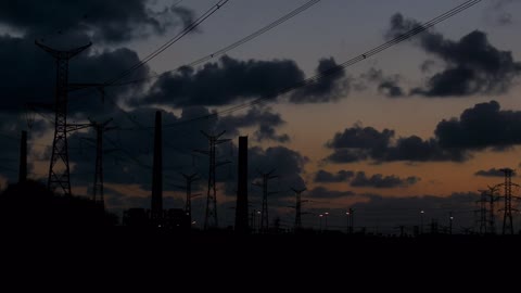 Electricity Wires Time Lapse Sunset Cables