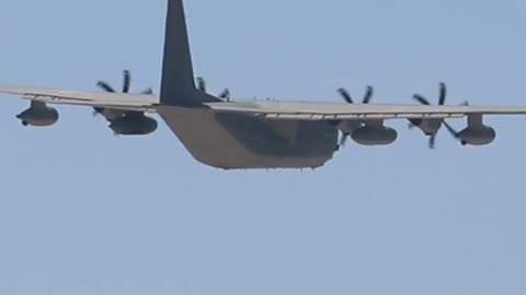 Marine Corps KC-130J Hercules departure from San Diego