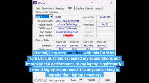 Crucial RAM 64GB Kit (2x32GB) #DDR5 4800MHz CL40-Overview