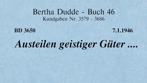 BD 3650 - AUSTEILEN GEISTIGER GÜTER ....