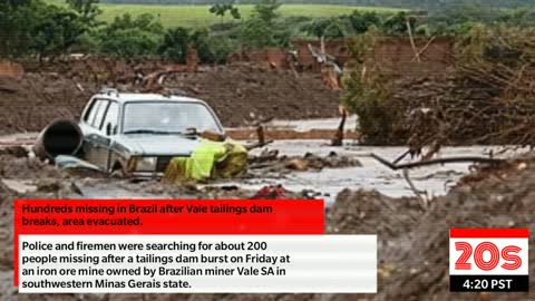 Hundreds missing in Brazil after Vale tailings dam breaks - 20 SECOND Brazil NEWS Today