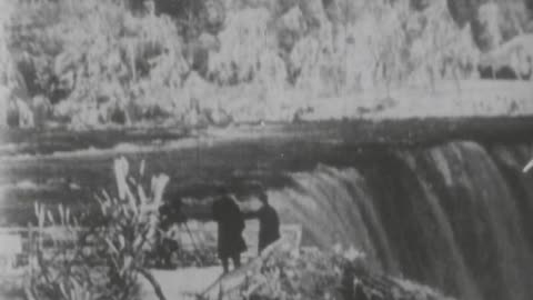 Niagara Falls From Above, American Side (1896 Original Black & White Film)