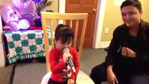 Little Girl Singing Song With Her Father | Super Cute |