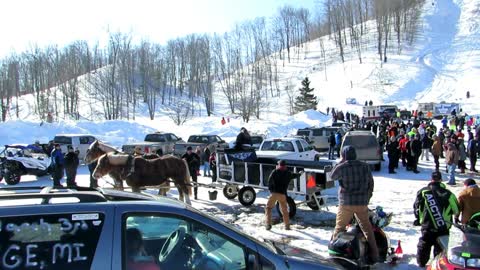 Horse Drawn Wagon Nearly Flips Over Turning In Tight Spot!