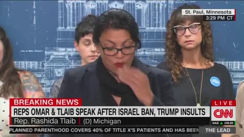 Rashida Tlaib cries at presser, Trump's not buying it
