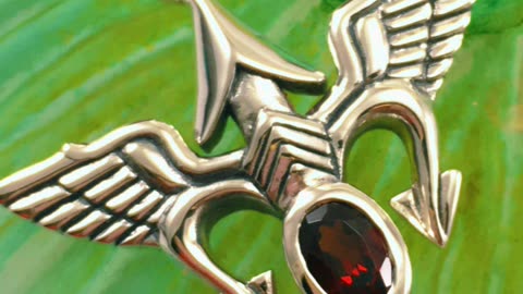 Unveiling the Majesty: Viking Rune Tyr God Silver Pendant with Gemstone | Peter Stone Jewelry