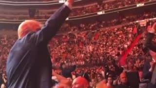 President Trump walks in UFC 287 to Kid Rock and the crowd goes wild!!