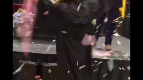 BEST graduation walk EVER😱💥- Sebby Clemens Graduation Backflip Off Stage