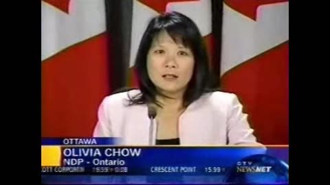 2007 - MP Olivia Chow demands free meals for all Canadians under 18 in new national social program