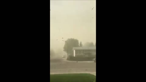 Crazy storm in Canada captured on camera, knocks over tree