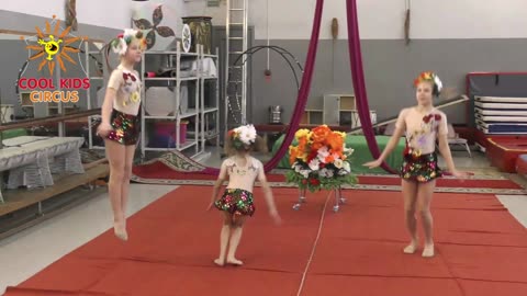 Debut (rehearsal). Trio Acrobatics (children). Acrobatic dance - -Where the flowers grow.-