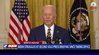 Biden struggles at second solo press briefing since taking office