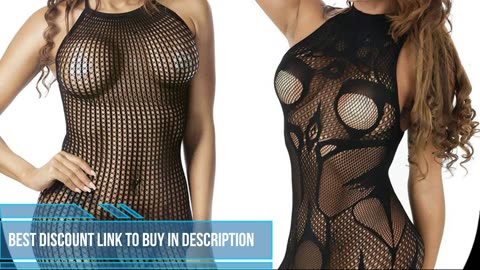 LOVELYBOBO 2 Pack Plus Size Womens Lingerie Fishnet Badydoll Mesh Stretch Chemise Sexy Derss Black