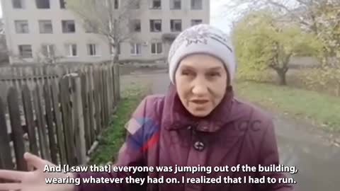 Pensioner on the results of a Ukrainian strike on fuel tanks near Shakhtyorsk.