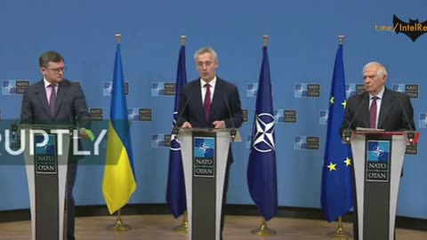 NATO Chief Stoltenberg speaking with Ukrainian Foreign Minister