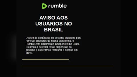 Plataforma do Rumble indisponível no Brasil