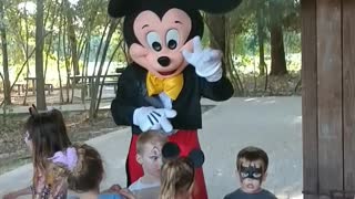 Houston mascot party character Mickey mouse dances 2 hotdog song at birthday event in the Woodlands